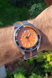 Seiko Orange Samurai On A Barton Bands Nato Strap Nato Strap Seiko Samurai Seiko