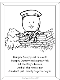 Download and print for free. Humpty Dumpty Coloring Humpty Dumpty Nursery Rhymes Preschool Coloring Pages