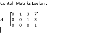 Jika ada baris yang seluruhnya nol, maka semua baris itu dikumpulkan pada bagian bawah matriks. Perbedaan Matriks Eselon Dan Matriks Eselon Tereduksi