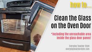 Slide out the bottom drawer and look under the oven for the springs between the oven and the door. How To Clean Inside The Oven Door Glass Easy Everyday Teacher Style