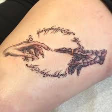 Alliebeetattoo Allie Bringhurst The Creation Of Adam But With Sauron And Saruman I Had So Dovme Fikirleri Dovme Taslaklari Dovme