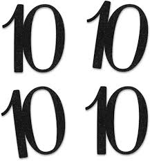Amazon.com: Black Glitter 10 Cut-Out Numbers, 10th Birthday Party  Anniversary Decorations DIY Essentials : Home & Kitchen