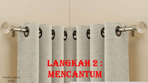 2) rod kayu dark walnut. Tutorial 2 7 Langsir Eyelet Youtube