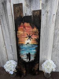 Wood Rustic Surfer Girl Sign Wood Planks Painting On Wood Beachsigns Pallet Furniture Outdoor Indoor Pallet Furniture Wood Plank Art