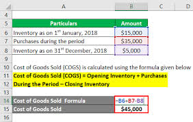 Cost Of Goods Sold Example Top 4 Example Of Cogs
