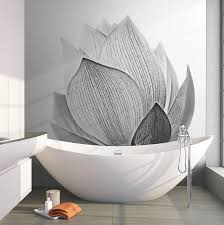 Black And White Lotus Flower Wall Art Black And White Lotus Flower Wall Mural 6116 In 2020 White Lotus Flower Wall Murals White Lotus