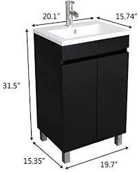Add style and functionality to your bathroom with a bathroom vanity. Amazon Com Sliverylake 20 Inch Free Standing Bathroom Vanity Cabinet With 2 Doors Undermount Resin Sink And Chrome Faucet Combo Black Kitchen Dining