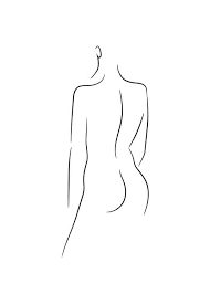 Young female body outline silhouettes vector beauty logo woman. Woman Line Art Poster Line Art Body Desenio Com