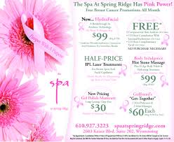 October Spa At Spring Ridge Specials Medspa Wyomissing Spa Treatyourself Skincare Spaspecials Breastcancer Spa Specials Esthetician Marketing Spa