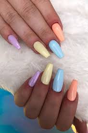 See more ideas about nails, pastel nails, pretty pastel nails. Cute Pastel Multi Colored Coffin Nails 2020 Nails Pastelnails Multicolornails Spr Multicolored Nails Solid Color Acrylic Nails Short Acrylic Nails Designs