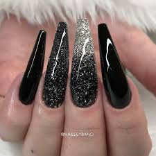 Long Black Acrylic Nail Ideas Long Ballerina Nails Black Nails Glitter Nails Acrylic Nails Ballerina Acrylic Nails Glitter Nails Acrylic Ballerina Nails