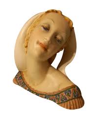 Decorative Sculpture of Maiden in Glazed Ceramic by Guido Cacciapuotti,  1950s