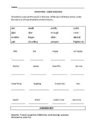 Get them to consider meaning and context as they match the phrase with the picture on the left. Vocabulary Synonyms Worksheet 16 Words Definitions To Match W Synonyms