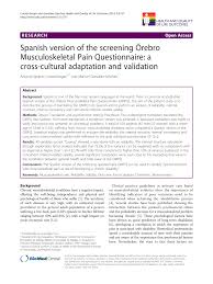 Medicare secondary payer questionnaire in spanish. Pdf Spanish Version Of The Screening Orebro Musculoskeletal Pain Questionnaire A Cross Cultural Adaptation And Validation