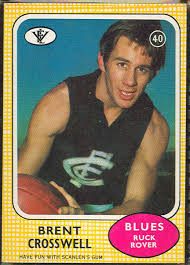 Click on the first link on a line below to go directly to a page where brent crosswell is defined. 1972 Scanlens Vfl Football Brent Crosswell Trade Card Australian Sports Museum