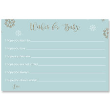 Congratulations on your little prince! Winter Little Deer Baby Shower Wishes Card The Invite Lady