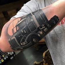 See more ideas about truck tattoo, trucker tattoo, tattoos. 60 Truck Tattoos For Men Vintage And Big Rig Ink Design Ideas