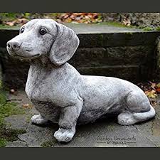 Garden Ornaments By Onefold Do6 Dachshund Stone Garden Ornament Grey 37x14x25 Cm Amazon Co Uk Garden Outdoors Dachshund Dog Dog Garden Statues Dachshund