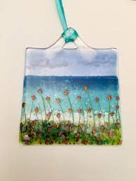 Fused Glass Fused Glass Coastal Art Hanging Decoration Glass Etsy Fused Glass Art Tiffany Glass Art Fused Glass