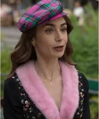 Emily In Paris S2 Emily Cooper Fur Collar Cardigan