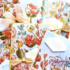 Just make sure if you want to use embossing powder on some it's heat resistant ( it should say on package ). 6 Simple Cards With Fine Art Floral Paper Queen Pip Cards
