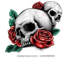 Skull On Fire Flames Vector Illustration Stock Vector Royalty Free 1204552744 Skull Art Drawing Skull Rose Tattoos Skull Art
