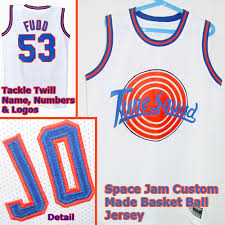 Fudd who nearly catches him, but is flattened by the nerdlucks' spaceship when it lands. Elmer Fudd 53 Space Jam Tune Squad White Movie Jersey