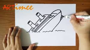 how to draw the titanic ( step by step