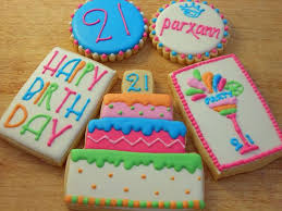 21st Birthday Cookie Cake Ideas 21st Birthday Cookies Designs From Haleycakes With Permission Happy Birthday Cookie Birthday Cookies Cookie Decorating