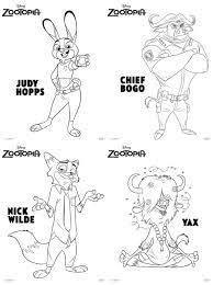 Please print these cool coloring pictures of the disney animated film zootopia below. Zootopia Coloring Pages Activity Sheets Almost Supermom