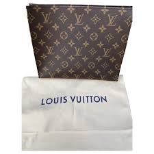Louis Vuitton Toiletry Pouch 26 Clutch Bags Cloth Brown Ref 212393 Joli Closet Leave it to air dry. toiletry pouch 26