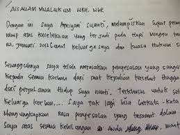 Ini Isi Surat Permintaan Maaf Dan Penyesalan Afriyani
