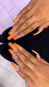 We did not find results for: Destinee Orange Acrylic Nails Orange Nails Orange Nail Designs