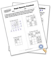 There are normal versions with numbers 1 9 and non normal versions that produce a different magic number when solved. 34 Magic Squares Fractions Worksheet Answers Worksheet Resource Plans