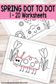 Shadow matching game for kids, visual game for children. Spring Dot To Dot Numbers To 20 Worksheets Easy Peasy Learners