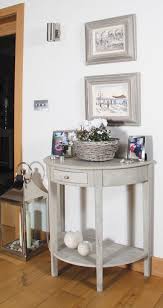 Vintage Sand Mango Wood Half Moon Console Table Half Moon Console Table Small Console Tables Table