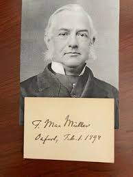 F. MAX MULLER SIGNED CARD, PHILOLOGIST, ORIENTALIST, INDIA, SANSKRIT  SCHOLAR