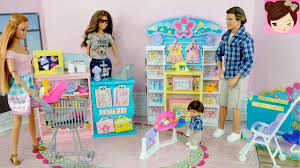 Barbie Mommy And Her Kids Go Shopping At The Super Store Playset Happy Playset Barbie Playsets Barbie