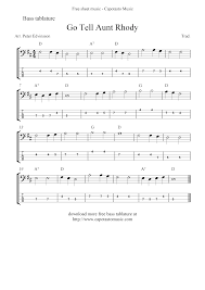 Life is good, still enjoying the woodshed program, the. Free Printable Sheet Music Free Easy Bass Guitar Sheet Music Go Tell Aunt Rhody