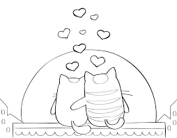 Dibujo De Gatitos A La Luz De La Luna Para Colorear Dibujos De Gatos Luz De La Luna Dibujos De San Valentin