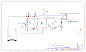 The relay present on the circuit can be used to start any kind of 1 hp single phase water pump without starters. Water Level Controller For Submersible Motor Easyeda