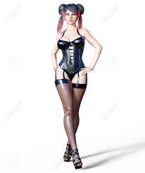 Katie reveals her tips on washing and storing your lingerie, stockings and corsets. 3d Beautiful Sexy Brunette Girl Black Latex Corset Stockings Minimalist Stock Photo Picture And Royalty Free Image Image 97224339