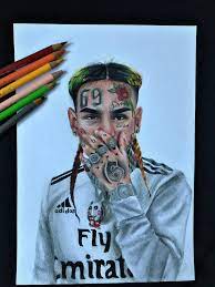Sale price $12.75 $ 12.75 $ 15.00 original price $15.00. 6ix9ine Drawing Zeichnung Polychromos Bunt Color Rapper Art Celebrity Art Portraits Marvel Paintings