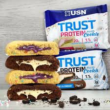 These treats are lower in sugar, fat, and cholesterol than your average chocolate chip cookies. Usn Trust Protein Filled Cookie 12 X 75g High Protein Low Sugar Cookies Bar Ebay