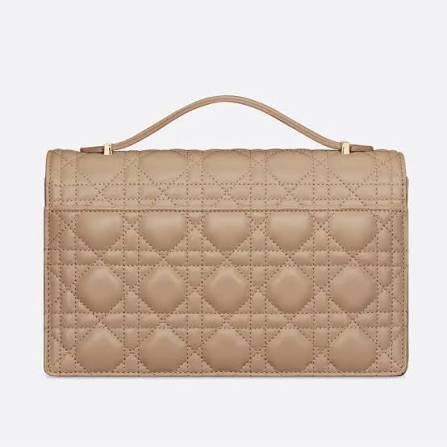 Túi Xách Tay Dior My Dior Top Handle Bag Biscuit Cannage Lambskin M0997ONGE_M55U Màu Nâu Vàng