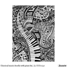 Classical Music Doodle With Piano Keyboard Poster Zazzle Com Music Doodle Music Drawings Art Music