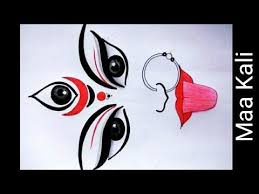 Simple Easy And Beautiful Maa Kali Drawing Kali Puja Diwali Drawing Youtube Diwali Drawing Drawings Kali Puja