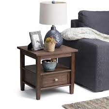 Simpli home warm shaker coffee table in tobacco brown. Simpli Home Warm Shaker End Table In Farmhouse Brown Simpli Home Axwsh002 Fb Discount Bandit