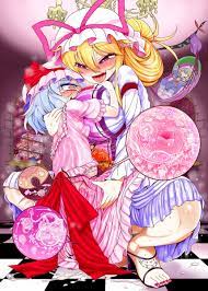 yassy, flandre scarlet, izayoi sakuya, remilia scarlet, yakumo yukari,  touhou, highres, 6+girls, baby, blonde hair, blue hair, clothed sex,  fertilization, futa with female, futanari, if they mated, impregnation,  loli, multicolored hair, multiple