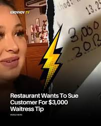 Pennsylvania restaurant sues customer for 3,000 tip